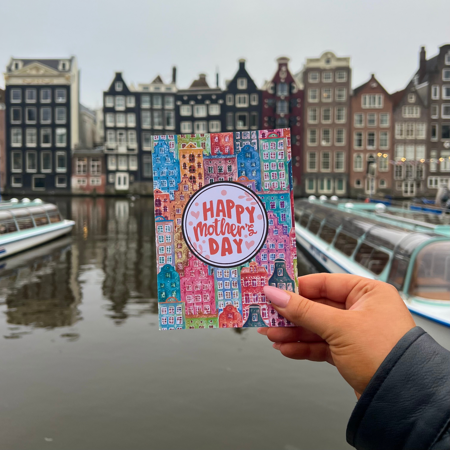 Colourful Amsterdam House Mothers Day Card