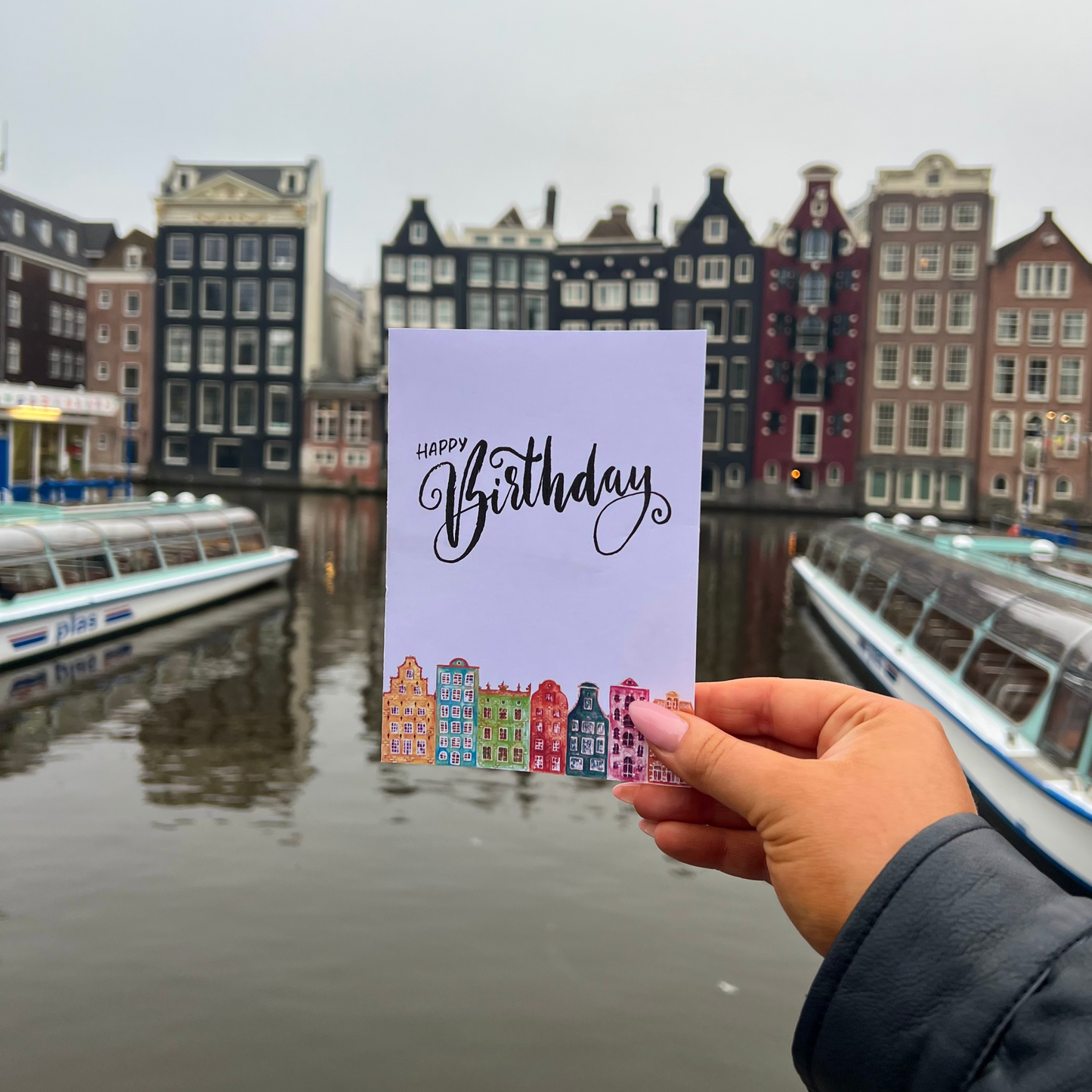 Colourful Amsterdam Happy Birthday Card