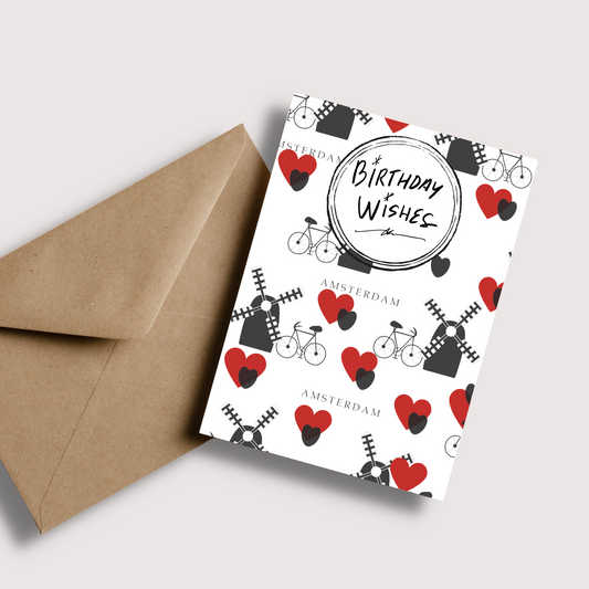 Amsterdam Themed Birthday Wishes Card