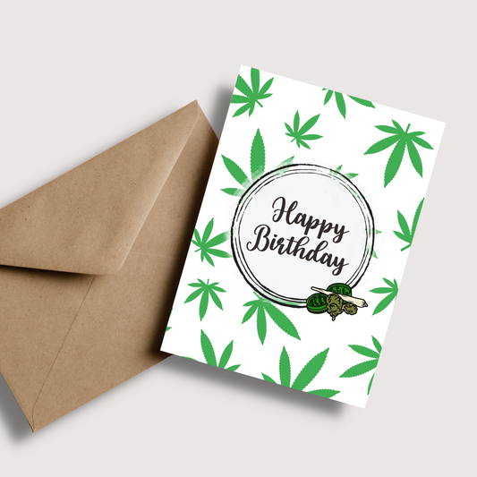 Weed Theme Amsterdam Birthday Card