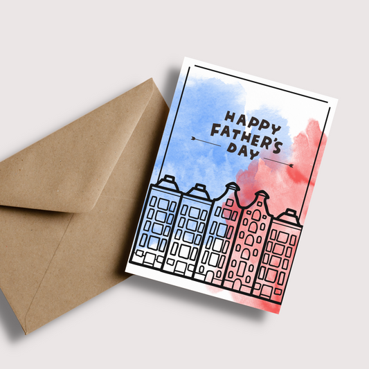 Watercolour Amsterdam House Fathers Day Card